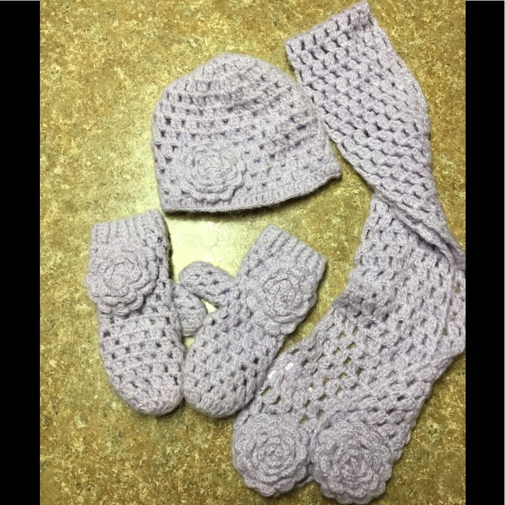 Little Girls Winter Hat Accessory Set (3)